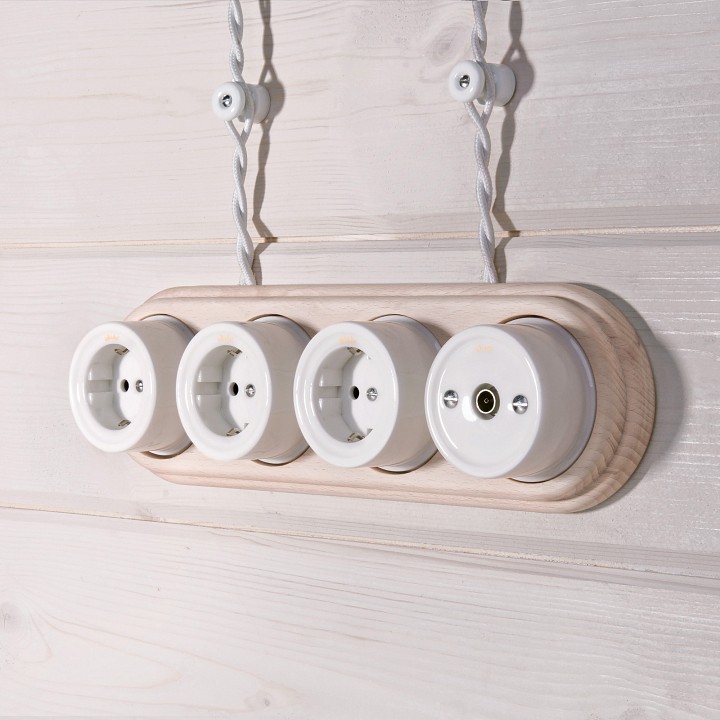 Провод электропитания werkel ретро 2х2, 5 (белый) w6452601