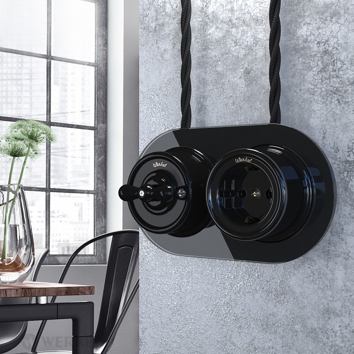 Рамка на 2 поста werkel черный w0025108