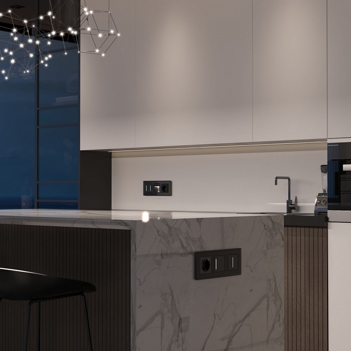 Выключатель сенсорый одноклавишный с подсветкой и функцией wi-fi, Без рамки werkel черный w4513008