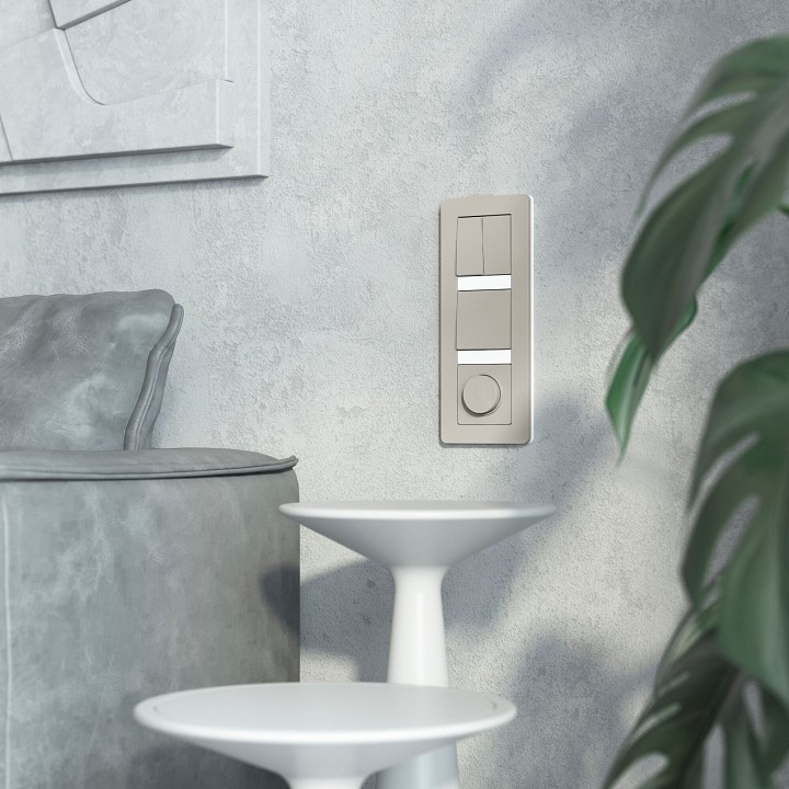 Выключатель проходной одноклавишный без рамки werkel дымчатый w1210004