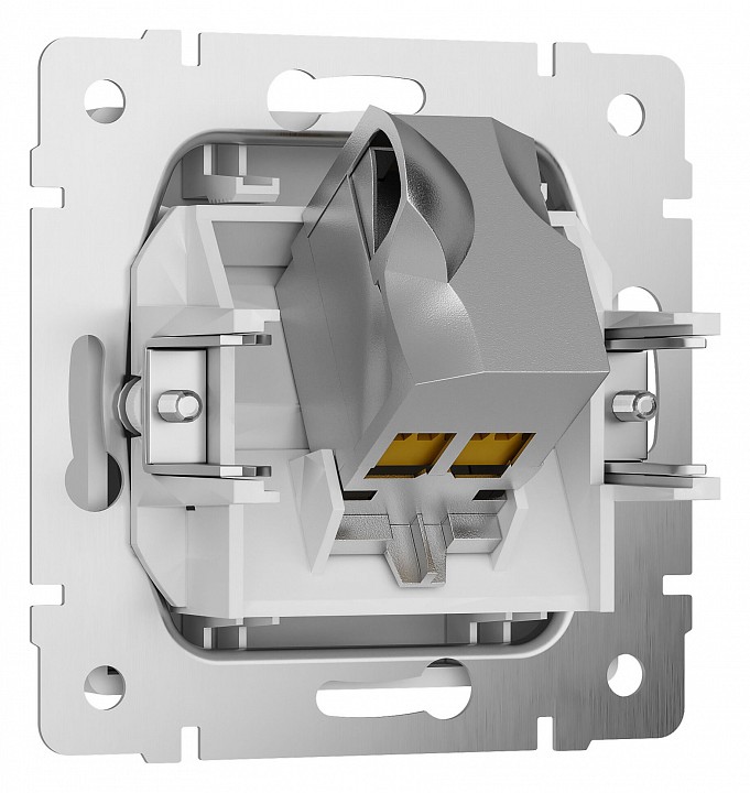 Розетка ethernet rj-45 и со шторками, Без рамки werkel белый w5120101