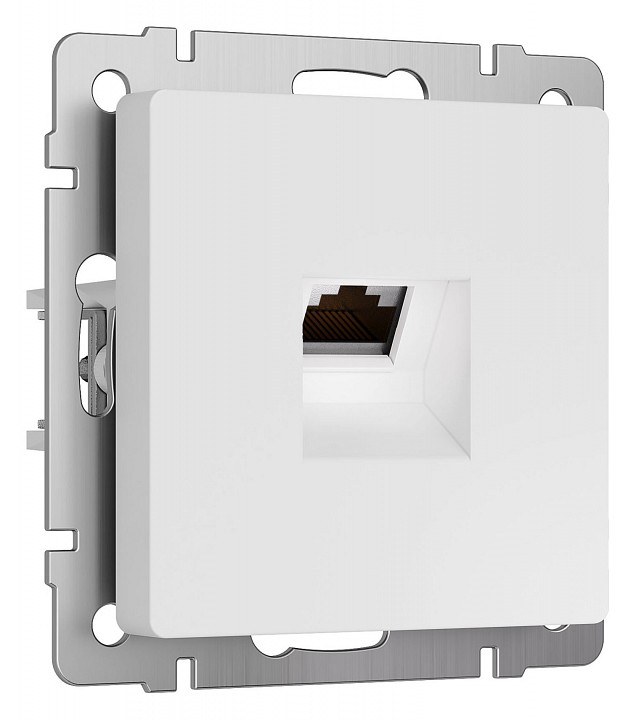Розетка ethernet rj-45 и со шторками, Без рамки werkel белый матовый w5120001