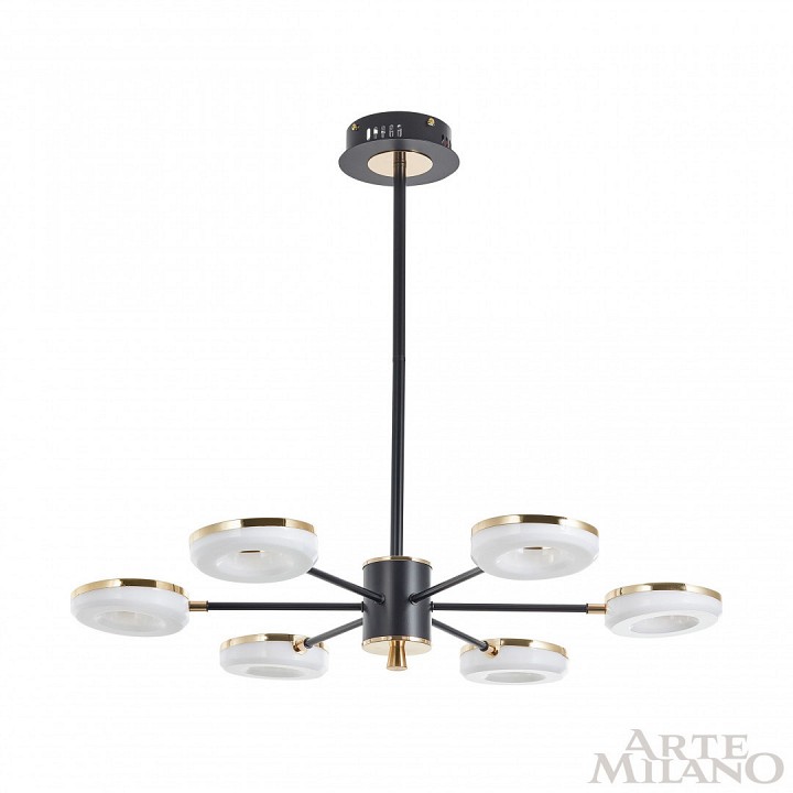 Люстра на штанге arte milano ferrara-72999 277499/6 bk/gd