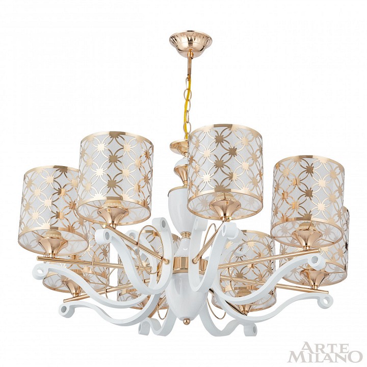 Подвесная люстра arte milano florentia-3097 303097/8 wh/gd
