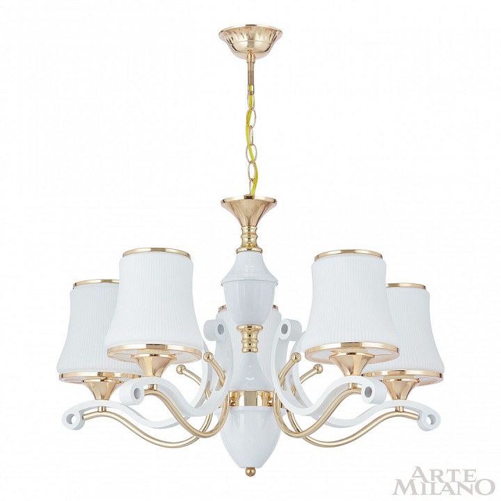 Подвесная люстра arte milano florentia-3987 303987/5 wh/gd