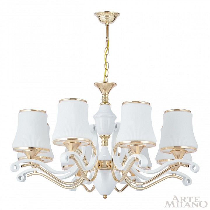 Подвесная люстра arte milano florentia-3987 303987/8 wh/gd
