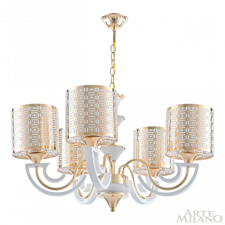Подвесная люстра arte milano florentia-8857 308857/5 wh/gd