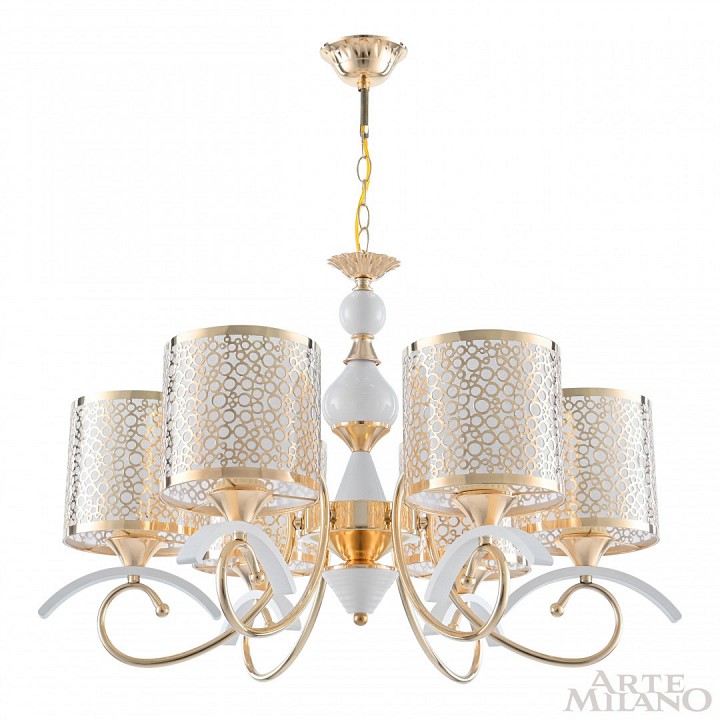Подвесная люстра arte milano florentia-9787 309787/6 wh/gd