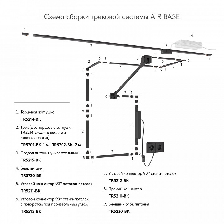 Трек накладной denkirs air base tr5202-bk