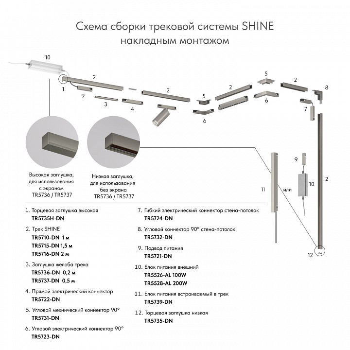 Токопровод центральный denkirs shine base tr5721-dn