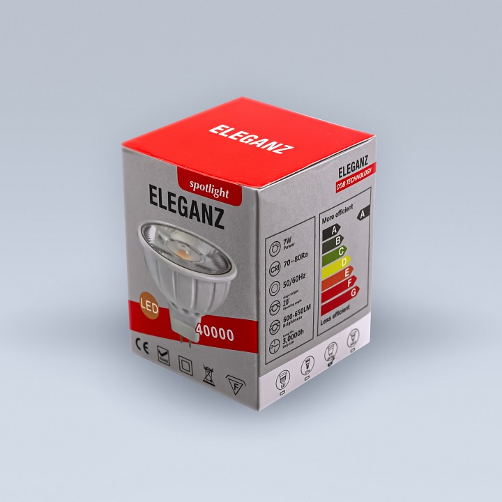 Лампа светодиодная eleganz  gu10 7вт 3000k 1316