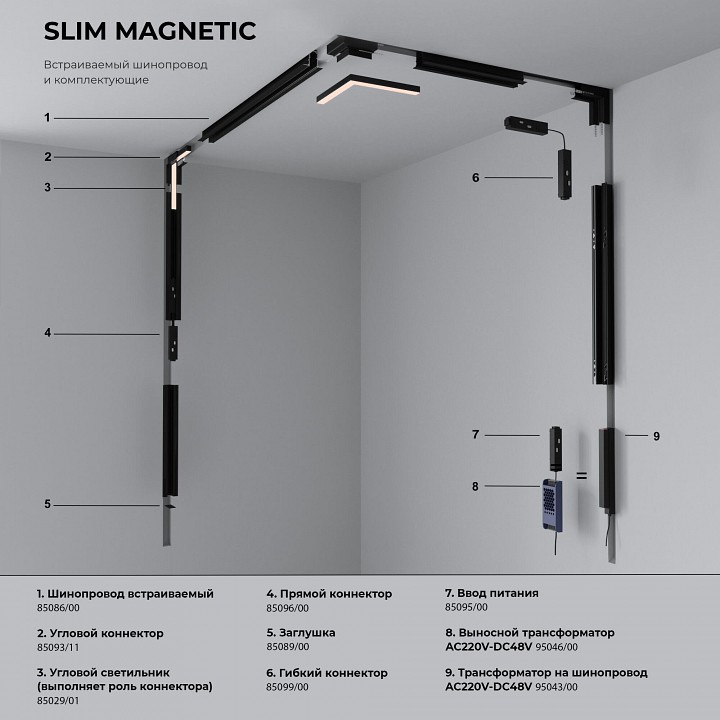 Встраиваемый светильник elektrostandard slim magnetic a067377