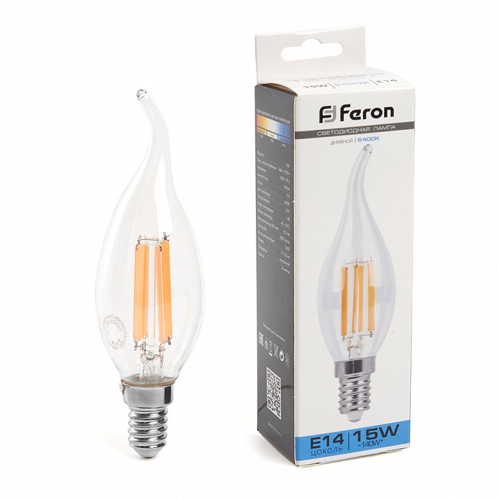 Лампа светодиодная feron lb-718 e14 15вт 6400k 38264