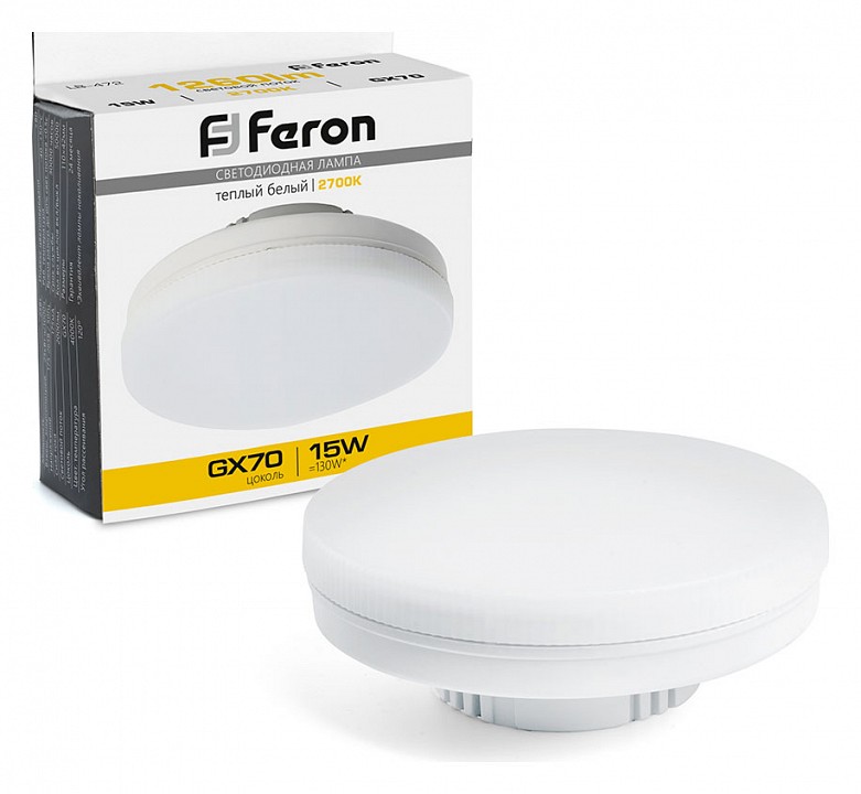 Лампа светодиодная feron lb-472 gx70 15вт 2700k 48303