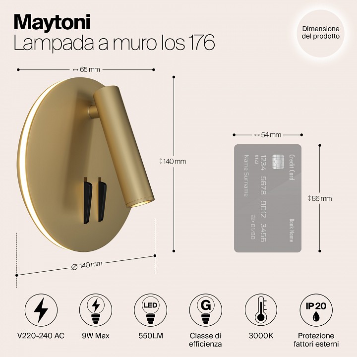 Бра maytoni technical ios 176 c176-wl-01-6w-mg
