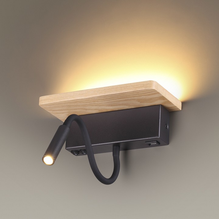 Бра с полкой odeon light woody 3868/8wl