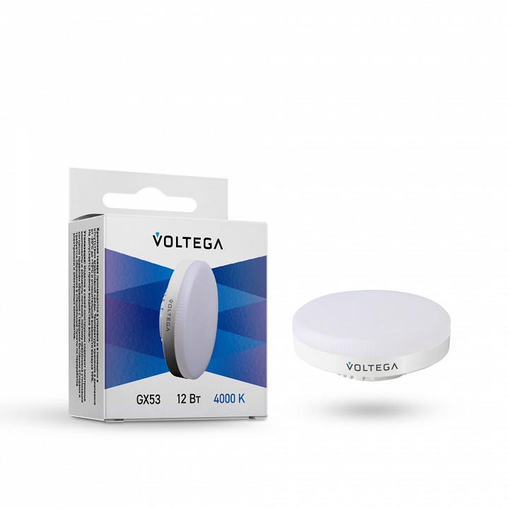 Лампа светодиодная voltega gx53 12w gx53 12вт 4000k 7775