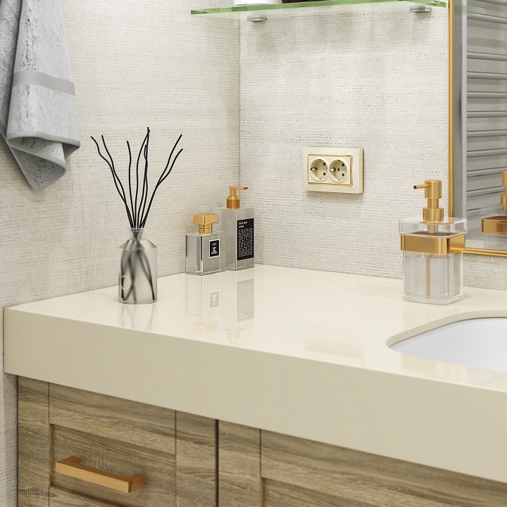 Розетка двойная с заземлением, Без рамки werkel слоновая кость w1172003