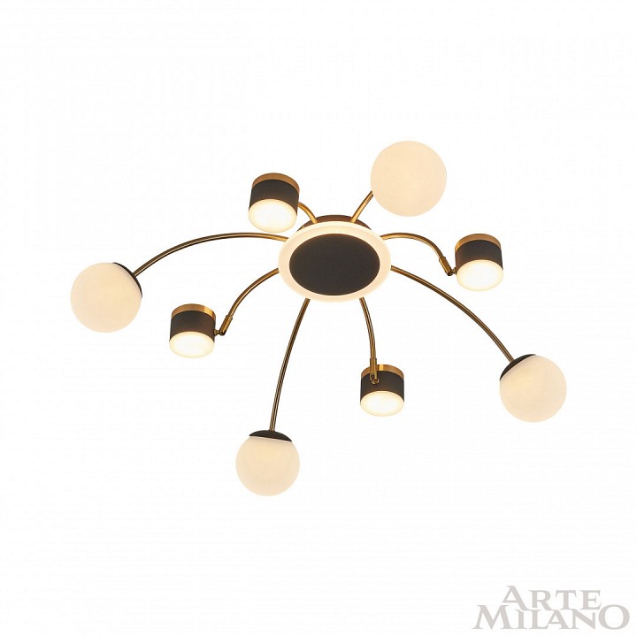 Потолочная люстра arte milano ferrara-71040 271040/8 bk/gd