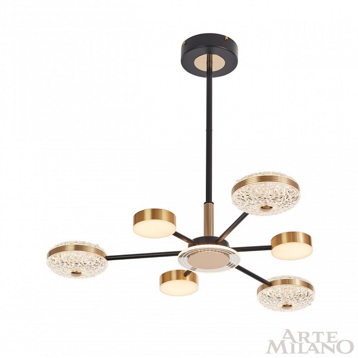 Люстра на штанге arte milano ferrara-72069 272069/6 bk/gd