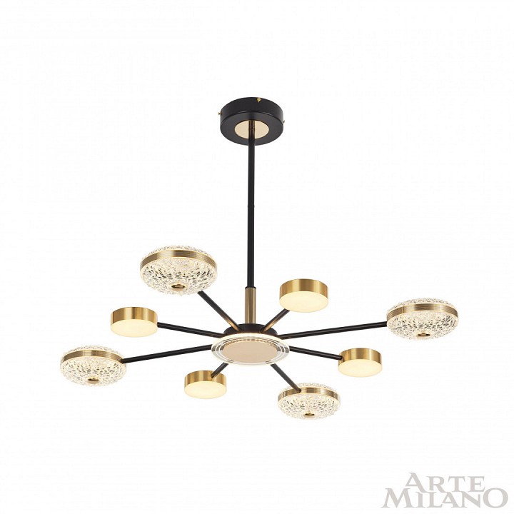 Люстра на штанге arte milano ferrara-72069 272069/8 bk/gd