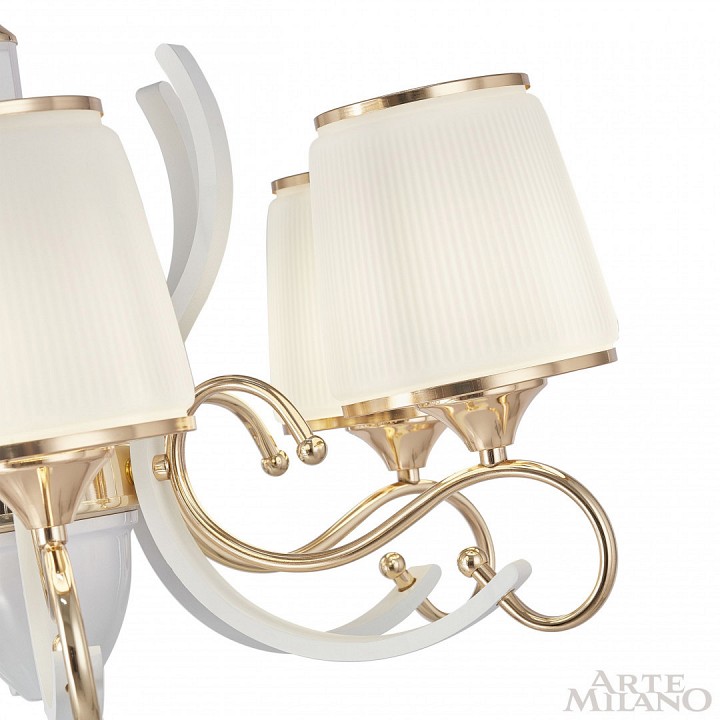 Подвесная люстра arte milano florentia-3857 303857/8 wh/gd