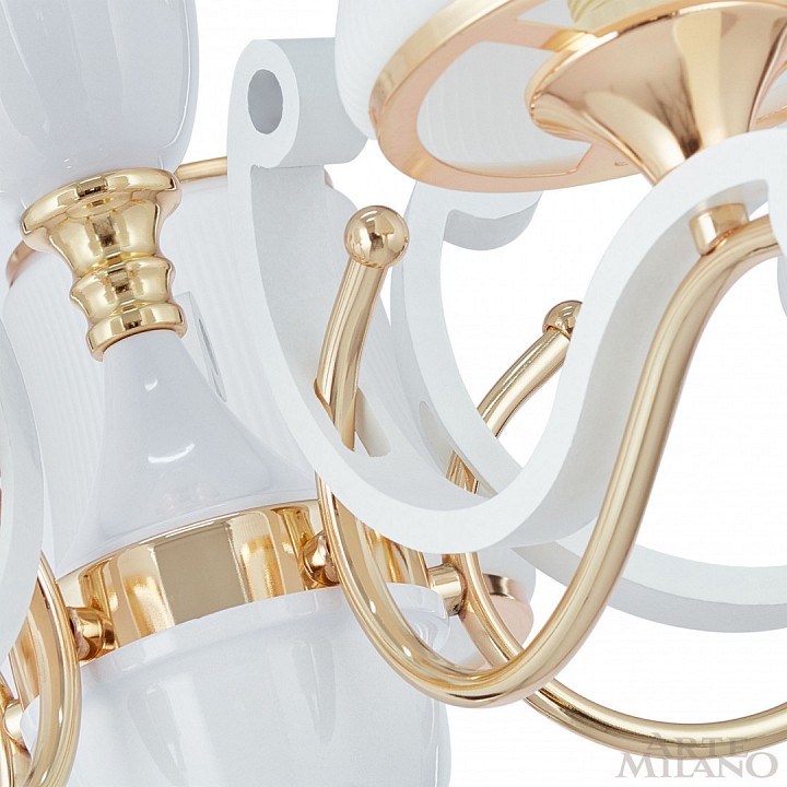 Подвесная люстра arte milano florentia-3987 303987/8 wh/gd