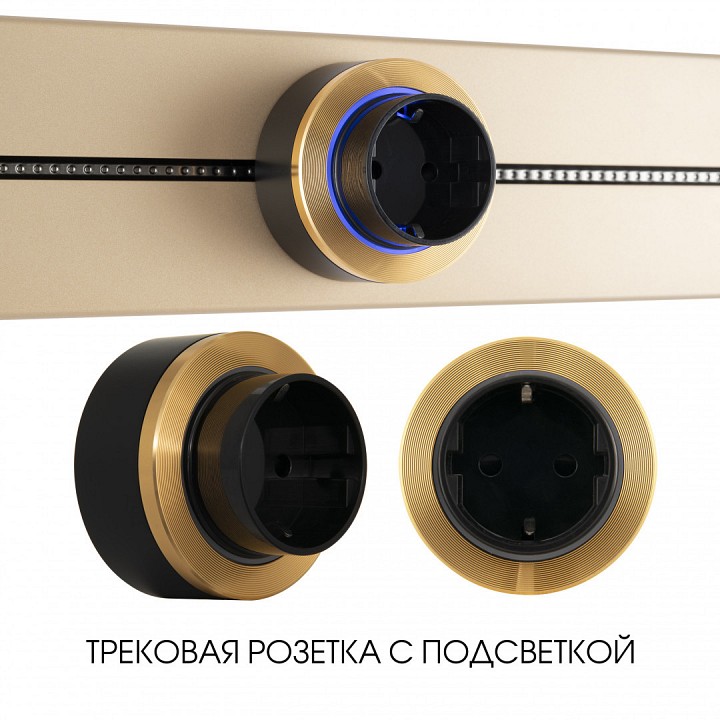 Розетка с заземлением на треке arte milano am-track-sockets-39 397952ts/es gold