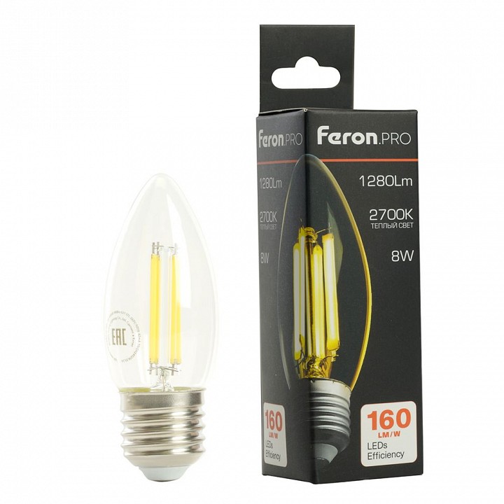 Лампа светодиодная feron lb-1208 e27 8вт 2700k 51241
