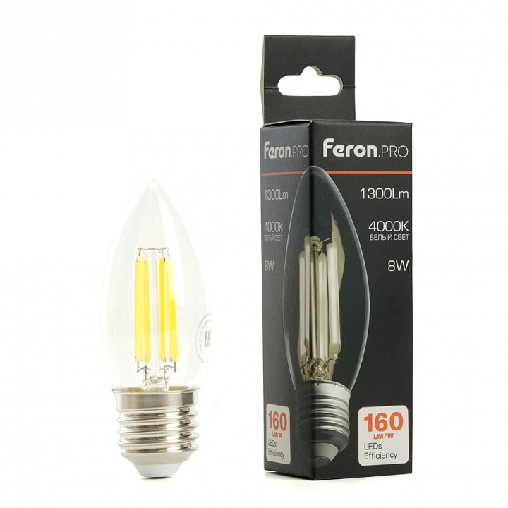 Лампа светодиодная feron lb-1208 e27 8вт 4000k 51242