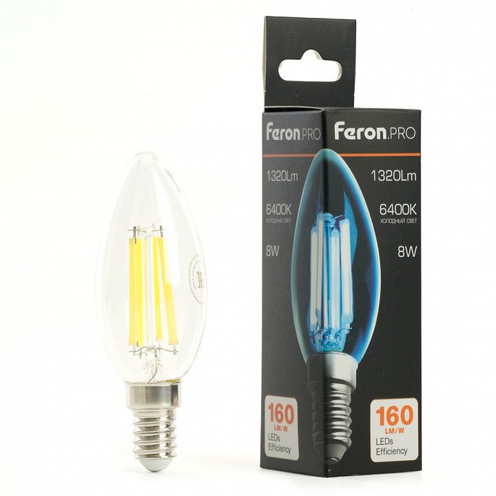 Лампа светодиодная feron lb-1208 e14 8вт 6400k 51249
