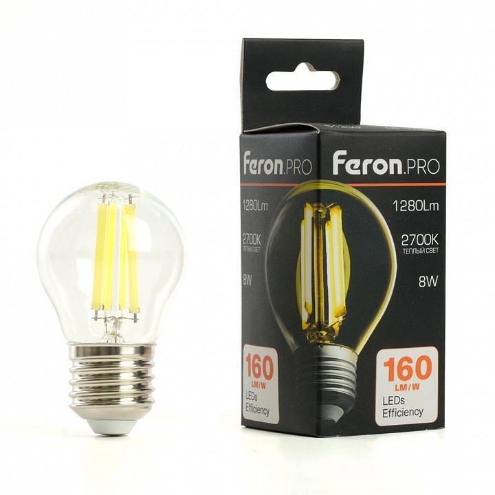 Лампа светодиодная feron lb-1708 e27 8вт 2700k 51253