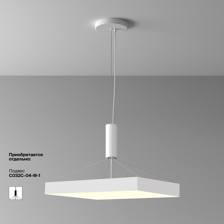 Накладной светильник maytoni zon c032cl-90w3k-sq-w