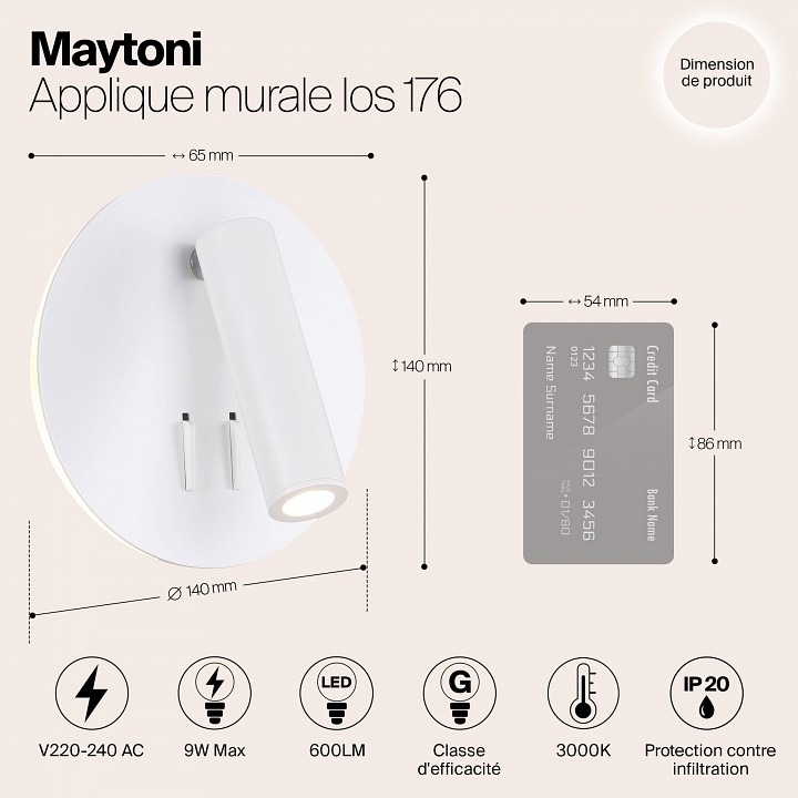 Бра maytoni technical ios 176 c176-wl-01-6w-w