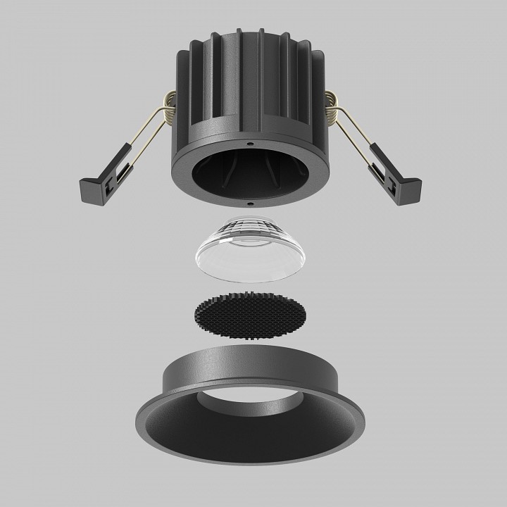 Встраиваемый светильник maytoni round dl058-12w-dtw-b