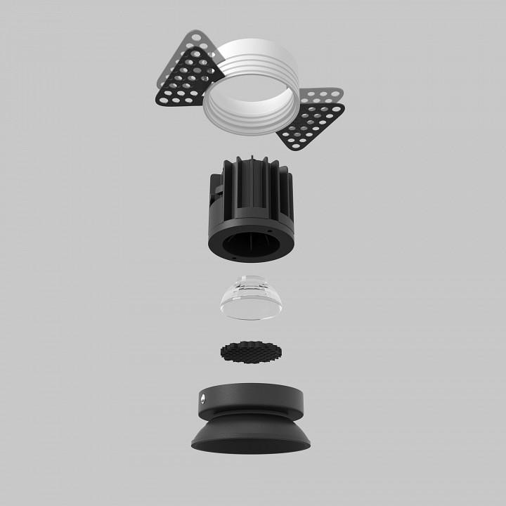 Встраиваемый светильник maytoni round dl058-7w2.7k-trs-b
