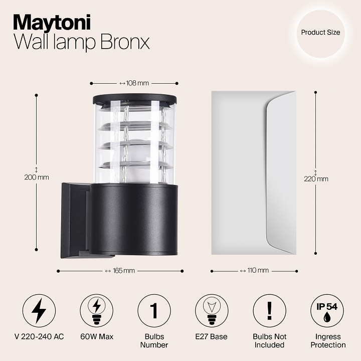 Светильник на штанге maytoni bronx o576wl-01b