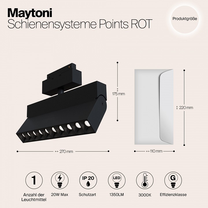 Светильник на штанге maytoni points tr015-2-20w3k-b