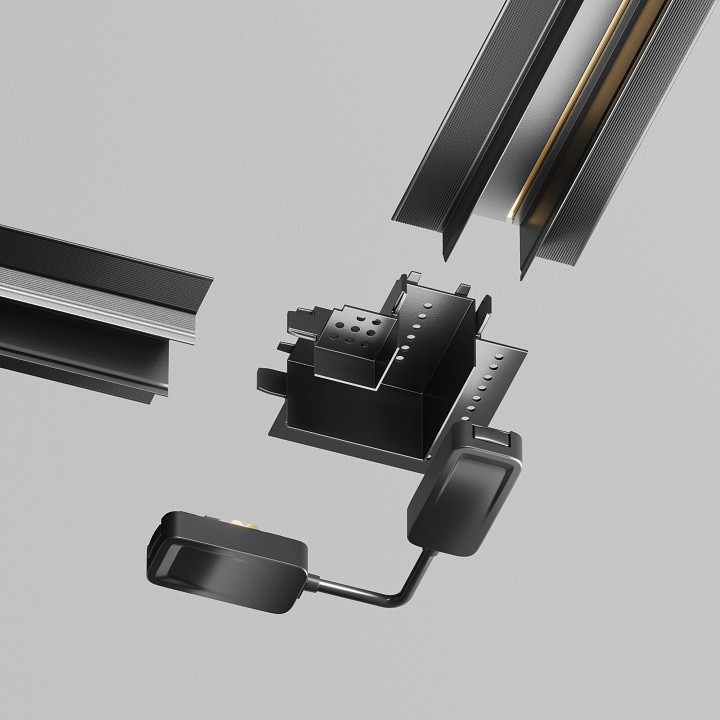 Соединитель угловой l-образный для треков встраиваемых maytoni accessories for tracks radity tra084cl-12b