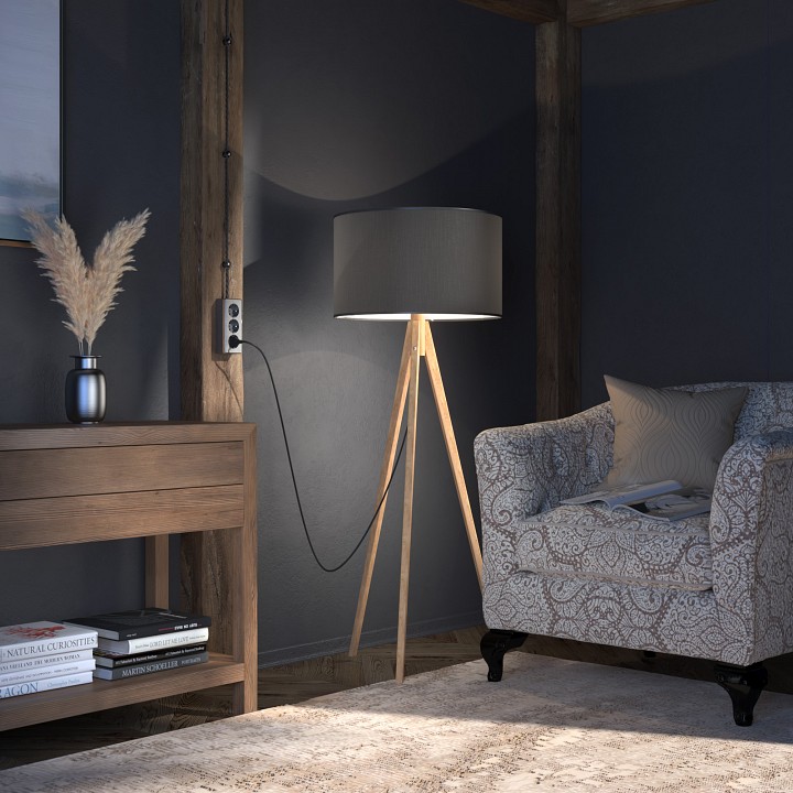 Розетка влагозащищенная с заземлением и со шторками werkel gallant (графит рифленый) w5073104