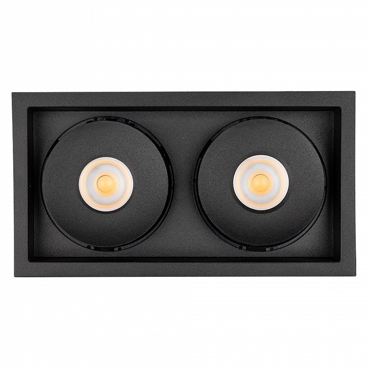 Встраиваемый светильник arlight cl-simple-s148x80-2x9w day4000 (bk, 45 deg) 026877