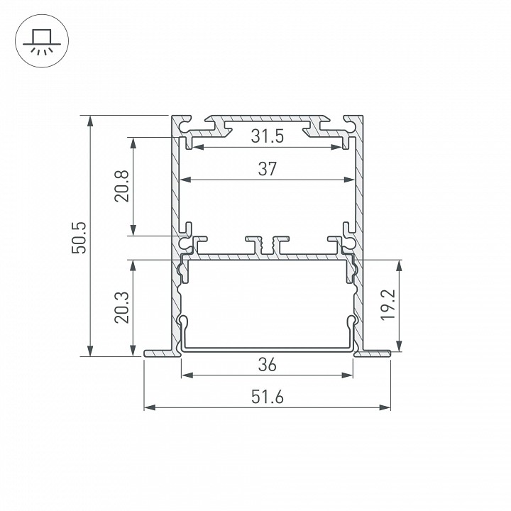 Профиль встраиваемый arlight sl-linia 044685