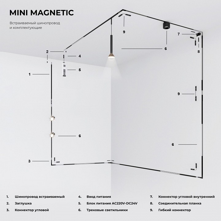 Крепление для трека elektrostandard mini magnetic a065635