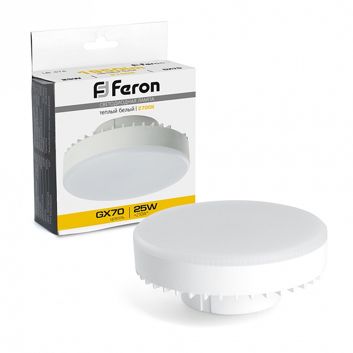 Лампа светодиодная feron lb-474 gx70 25вт 2700k 38268