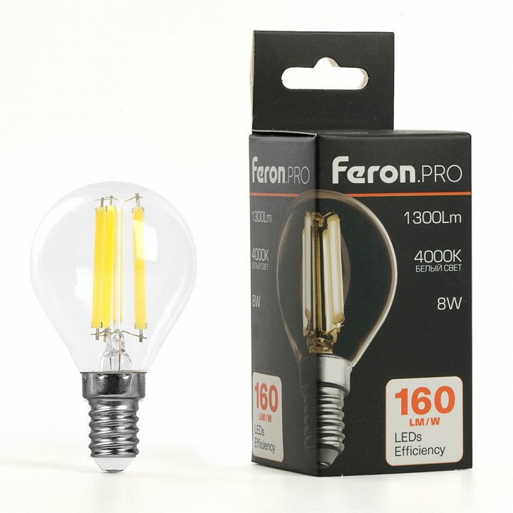 Лампа светодиодная feron lb-1708 e14 8вт 4000k 51260