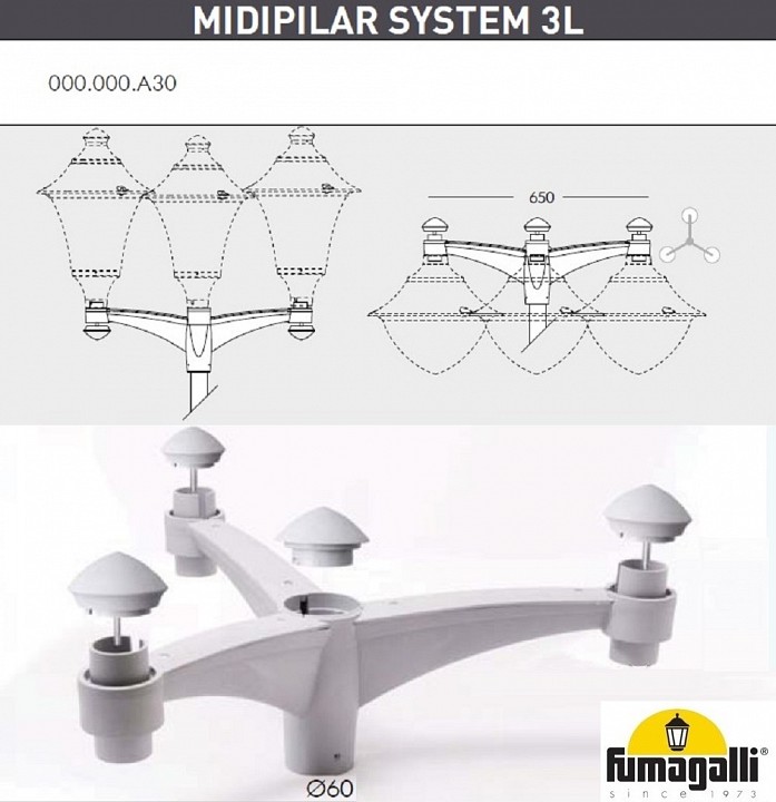 Фонарный столб fumagalli vivi v50.372.a30.lxh27