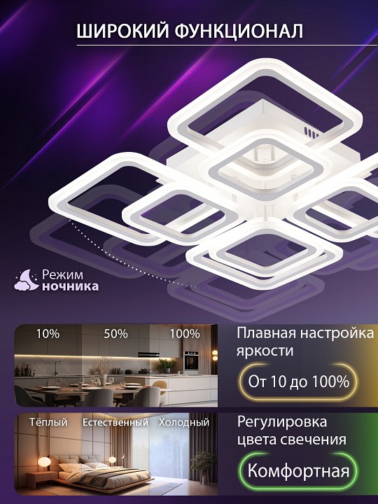 Потолочная люстра natali kovaltseva spektr led lamps 81108/4c