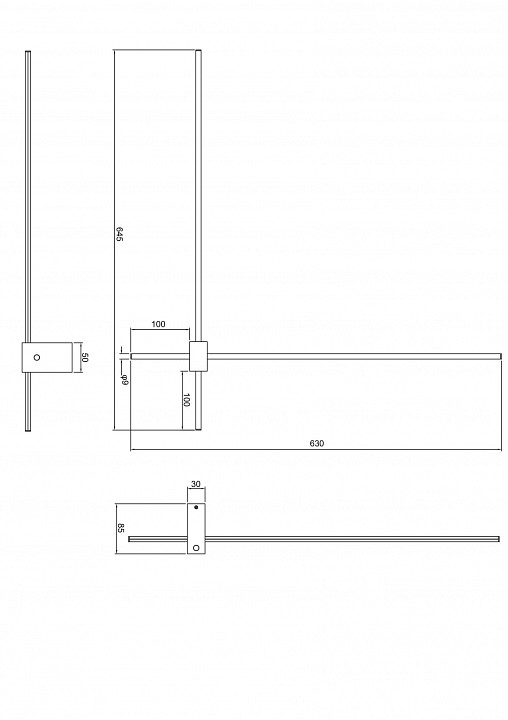 Бра maytoni technical pars c070wl-l12gb3k
