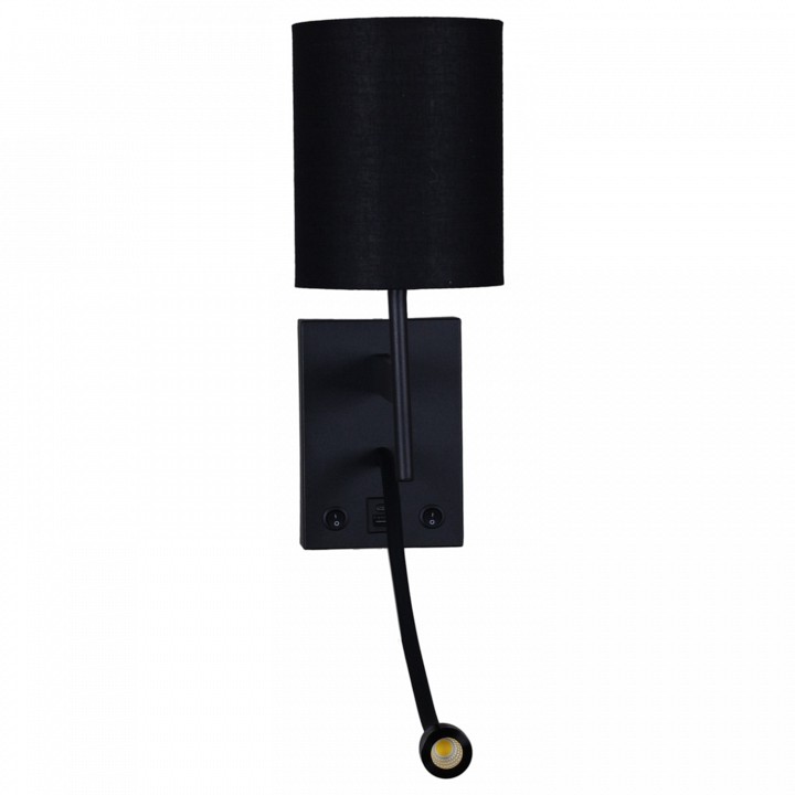 Бра с подсветкой 86210-9.2-001kt led3w+e14 bk
