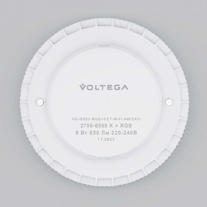 Лампа светодиодная с управлением через wi-fi voltega wi-fi bulbs gx53 9вт 2700-6500k 2431